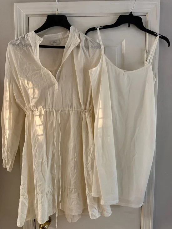 Style & Co Women's Cream Tiered Long-Sleeve Drawstring Dress - Picture 5 of 16